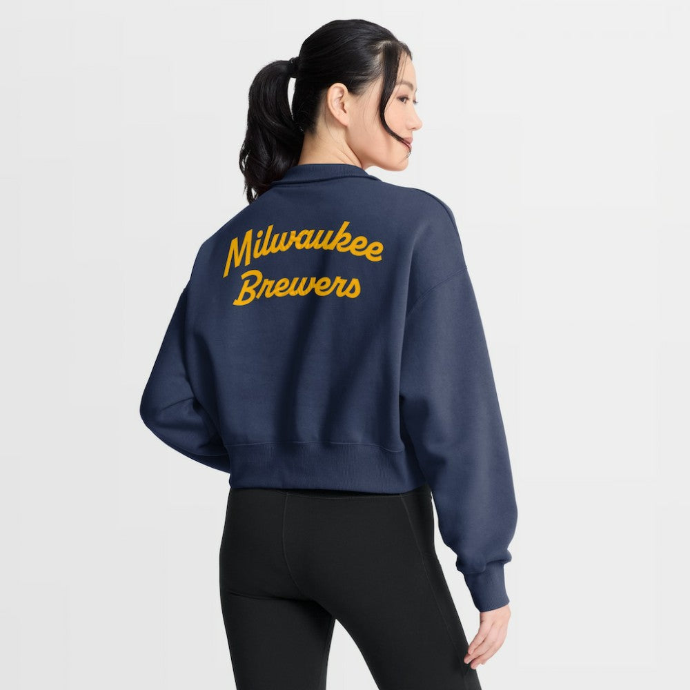 Milwaukee Brewers Nike Women's Primetime Phoenix Fleece Half-Zip Sweatshirt - MLB