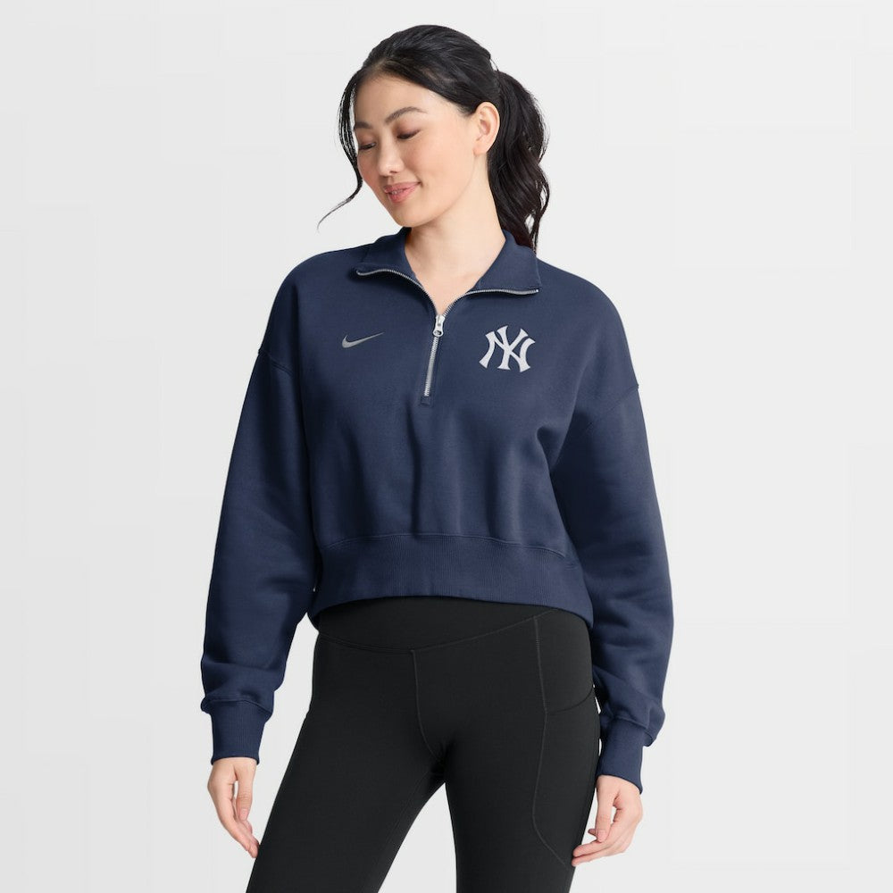 New York Yankees Nike Women's Primetime Phoenix Fleece Half-Zip Sweatshirt - MLB