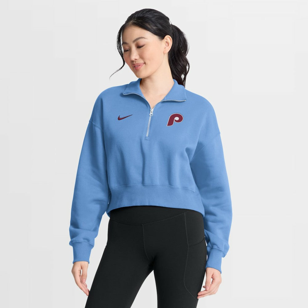Philadelphia Phillies Nike Women's Primetime Phoenix Fleece Half-Zip Sweatshirt - MLB