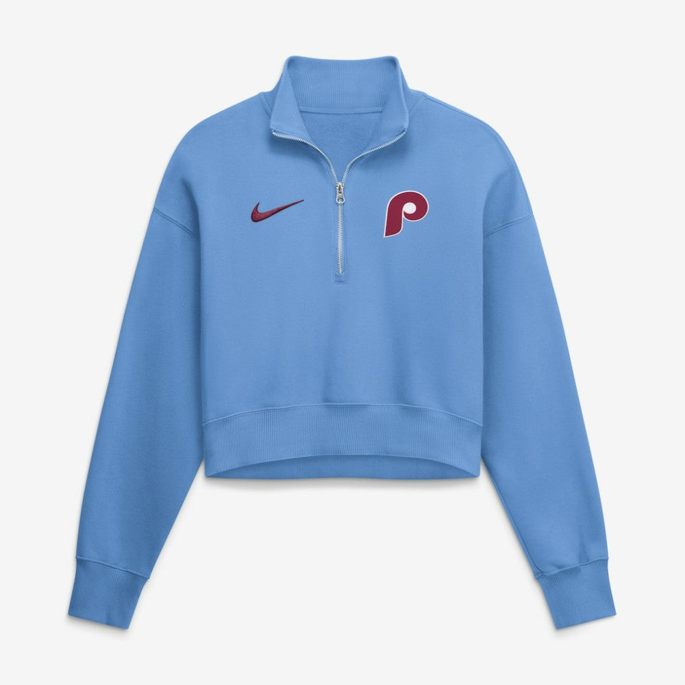 Philadelphia Phillies Nike Women's Primetime Phoenix Fleece Half-Zip Sweatshirt - MLB