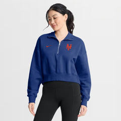 New York Mets Nike Women's Primetime Phoenix Fleece Half-Zip Sweatshirt - MLB