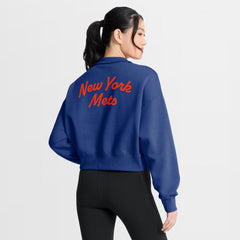New York Mets Nike Women's Primetime Phoenix Fleece Half-Zip Sweatshirt - MLB