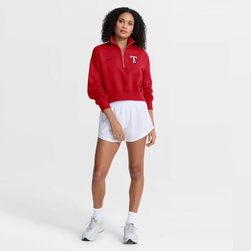 Texas Rangers Nike Women's Primetime Phoenix Fleece Half-Zip Sweatshirt - MLB