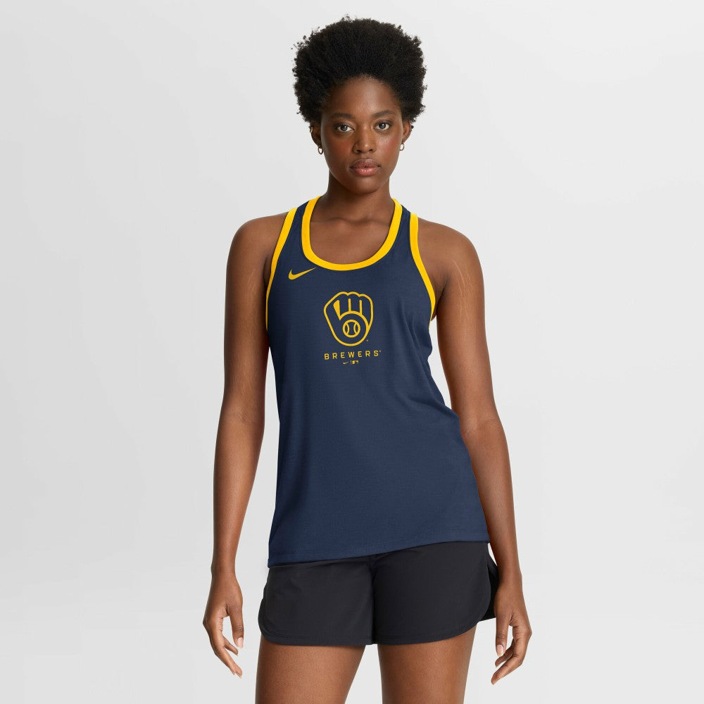 Milwaukee Brewers Nike Women's Tri-Blend Dri-FIT Racerback Tank Top - MLB