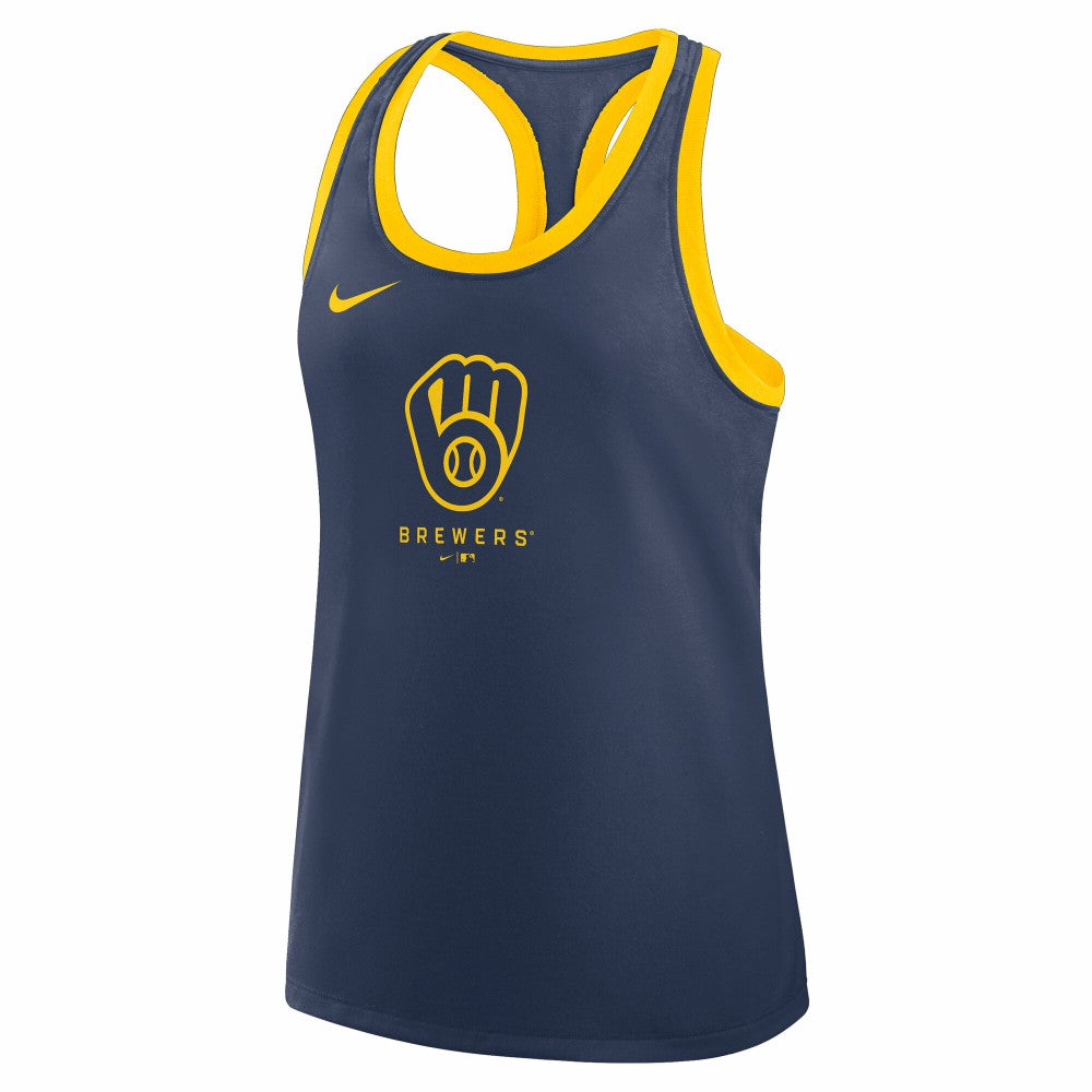 Milwaukee Brewers Nike Women's Tri-Blend Dri-FIT Racerback Tank Top - MLB