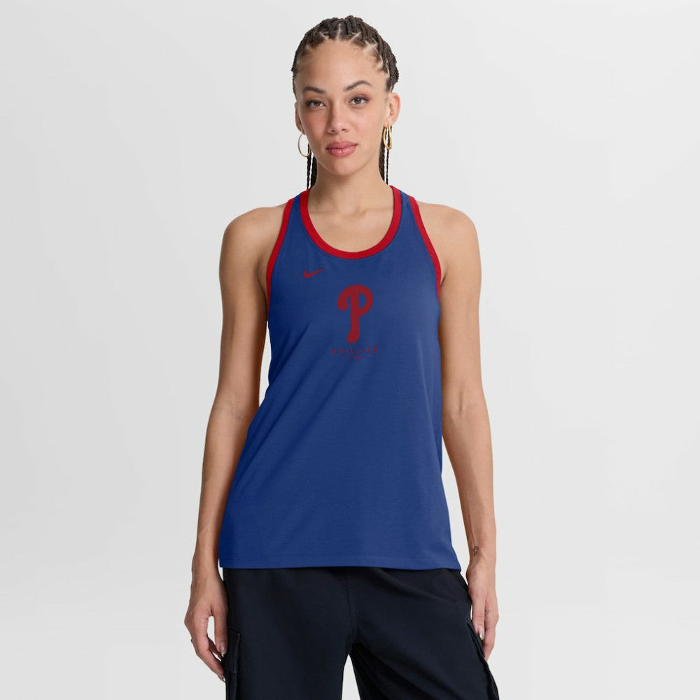 Philadelphia Phillies Nike Women's Tri-Blend Dri-FIT Racerback Tank Top - MLB