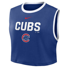 Chicago Cubs Nike Women's Primetime Loose Dri-FIT Cropped Tank Top - MLB
