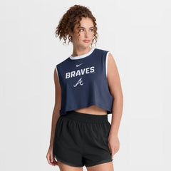 Atlanta Braves Nike Women's Primetime Loose Dri-FIT Cropped Tank Top - MLB
