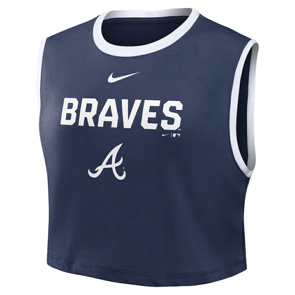 Atlanta Braves Nike Women's Primetime Loose Dri-FIT Cropped Tank Top - MLB