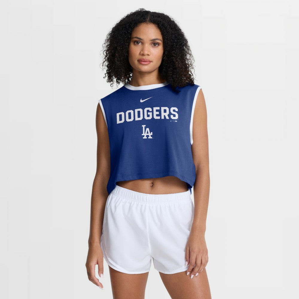 Los Angeles Dodgers Nike Women's Primetime Loose Dri-FIT Cropped Tank Top - MLB
