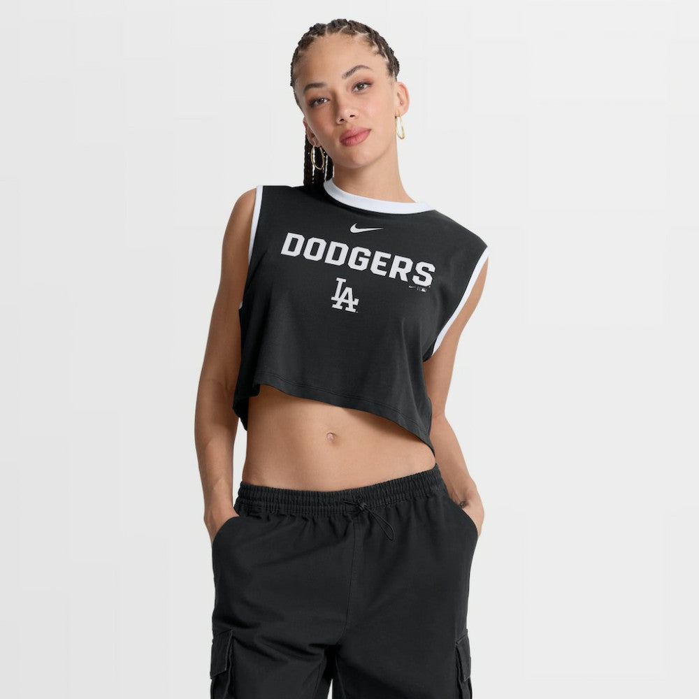 Los Angeles Dodgers Nike Women's Primetime Loose Dri-FIT Cropped Tank Top - MLB