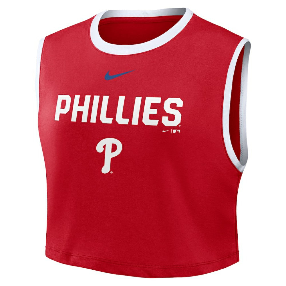 Philadelphia Phillies Nike Women's Primetime Loose Dri-FIT Cropped Tank Top - MLB