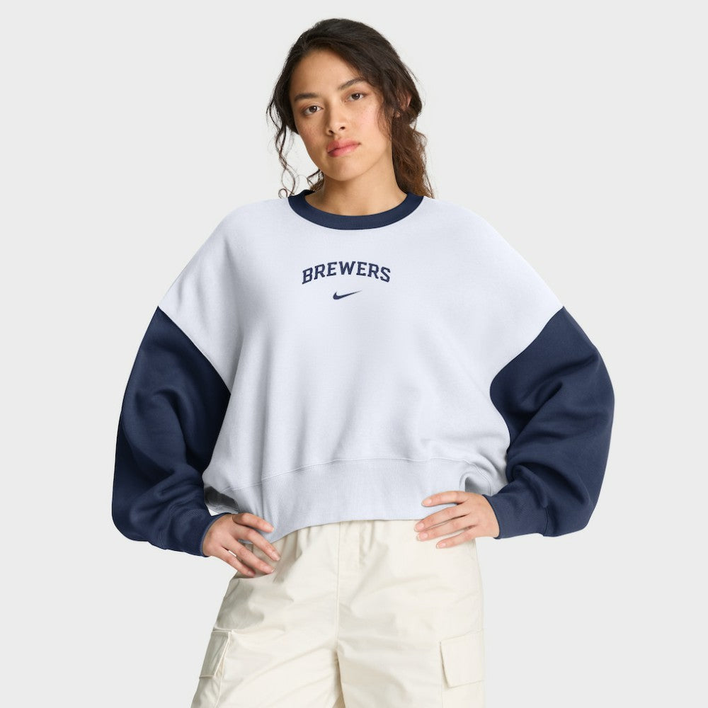 Milwaukee Brewers Nike Women's Oversized High Hip Fleece Sweatshirt - MLB