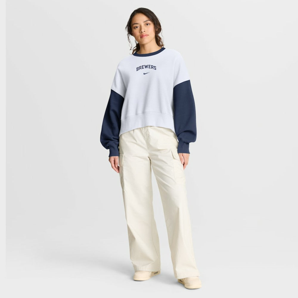 Milwaukee Brewers Nike Women's Oversized High Hip Fleece Sweatshirt - MLB