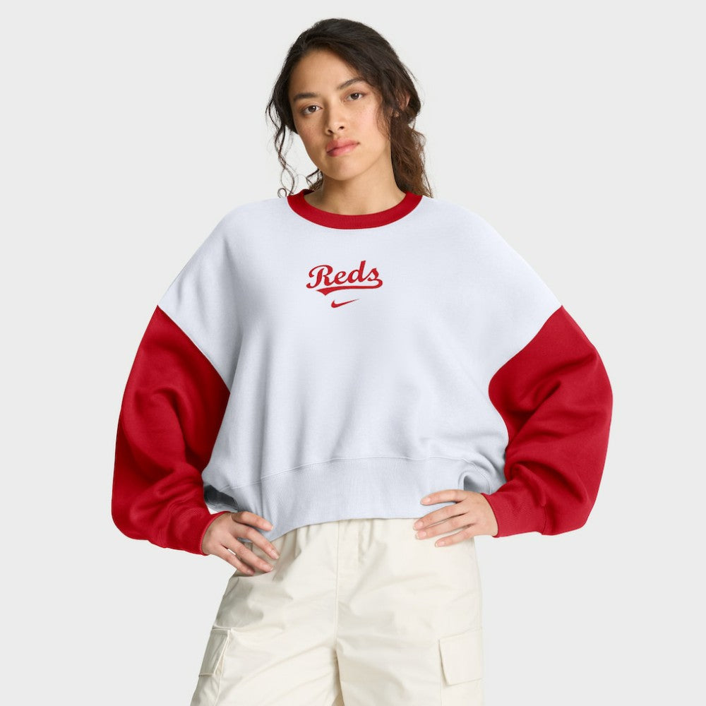 Cincinnati Reds Nike Women's Oversized High Hip Fleece Sweatshirt - MLB