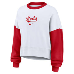 Cincinnati Reds Nike Women's Oversized High Hip Fleece Sweatshirt - MLB