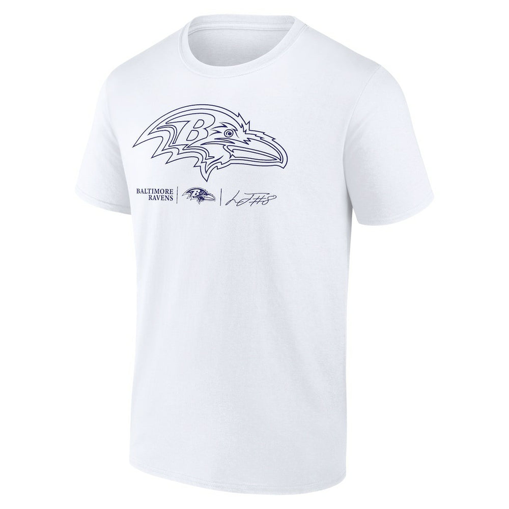 Lamar Jackson Baltimore Ravens Tonal Name & Number T-Shirt White | NFL