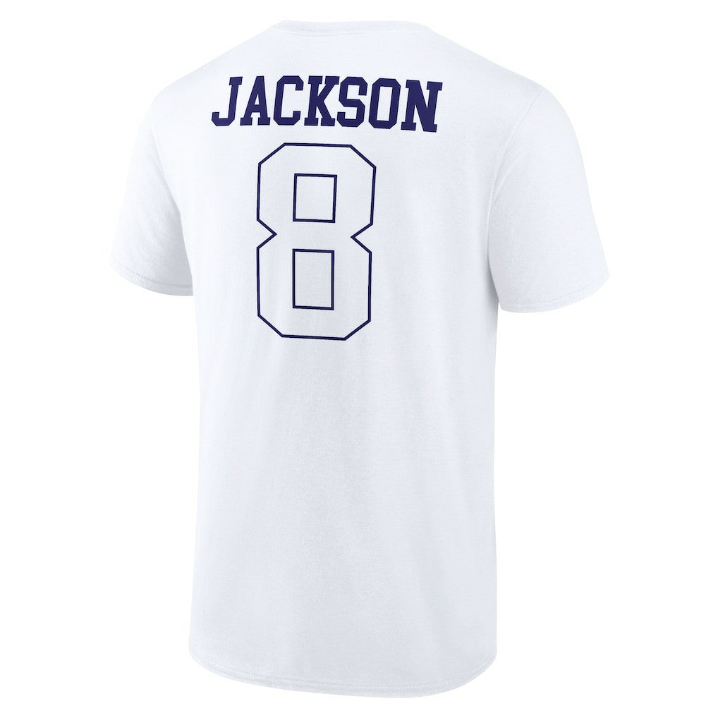 Lamar Jackson Baltimore Ravens Tonal Name & Number T-Shirt White | NFL