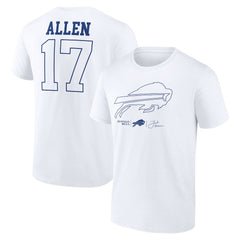 Josh Allen Buffalo Bills Tonal Name & Number T-Shirt White | NFL