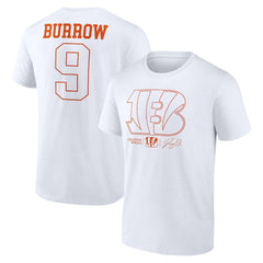 Joe Burrow Cincinnati Bengals Name & Number T-Shirt White | NFL