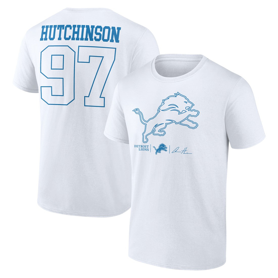 Aidan Hutchinson Detroit Lions Tonal Name & Number T-Shirt White | NFL