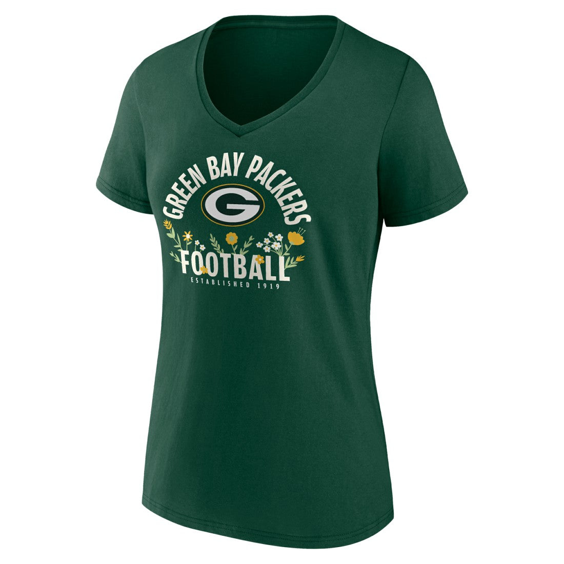 Jordan Love Green Bay Packers Women's Floral Name & Number V-Neck T-Shirt Green | NFL