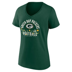 Jordan Love Green Bay Packers Women's Floral Name & Number V-Neck T-Shirt Green | NFL