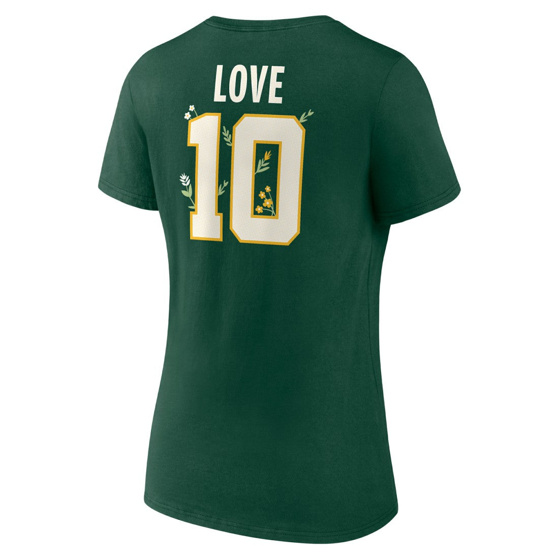 Jordan Love Green Bay Packers Women's Floral Name & Number V-Neck T-Shirt Green | NFL