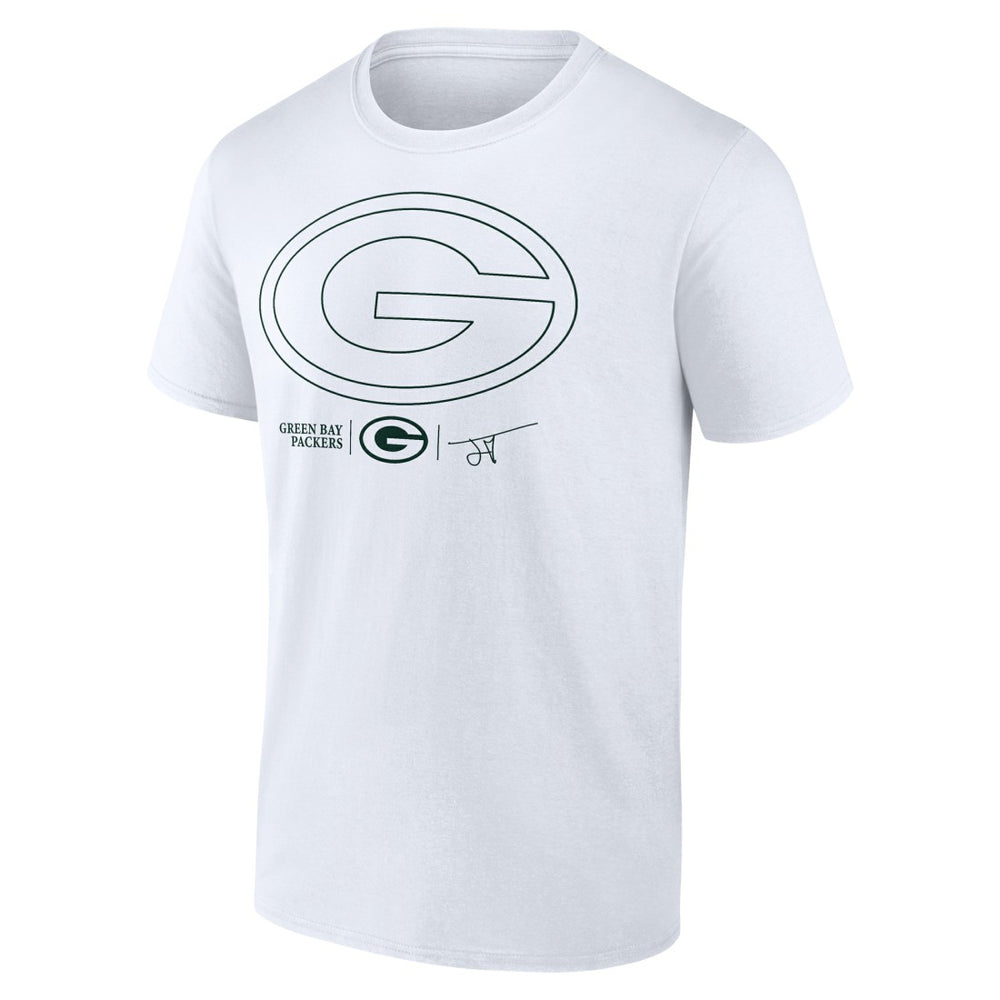 Jordan Love Green Bay Packers Tonal Name & Number T-Shirt White | NFL