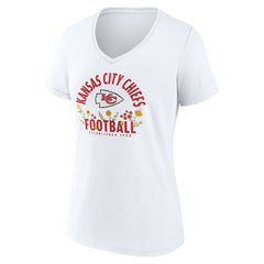 Patrick Mahomes Kansas City Chiefs Women's Floral Name & Number V-Neck T-Shirt White | NFL