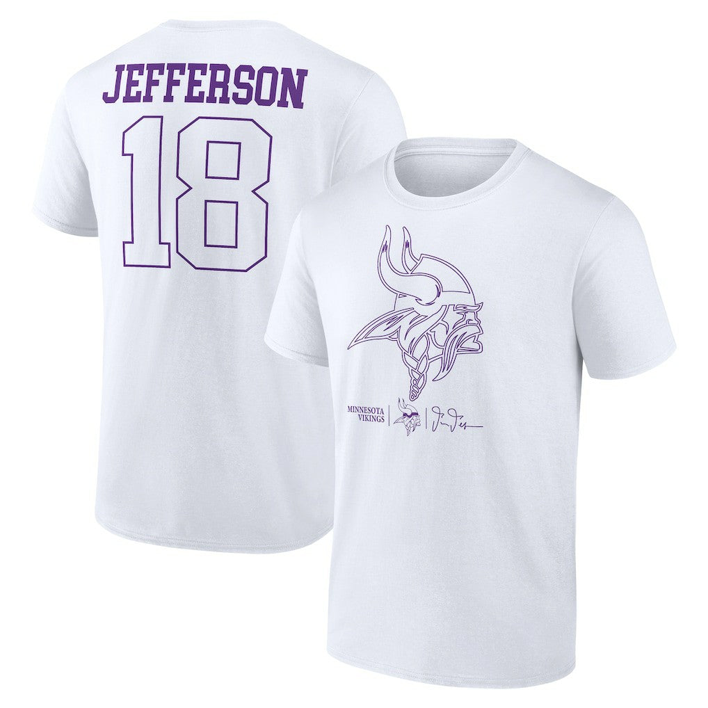 Justin Jefferson Minnesota Vikings Tonal Name & Number T-Shirt White | NFL