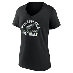 Saquon Barkley Philadelphia Eagles Women's Floral Name & Number V-Neck T-Shirt Black | NFL