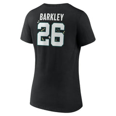 Saquon Barkley Philadelphia Eagles Women's Floral Name & Number V-Neck T-Shirt Black | NFL