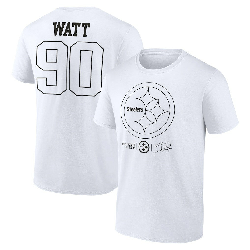T.J. Watt Pittsburgh Steelers Tonal Name & Number T-Shirt White | NFL