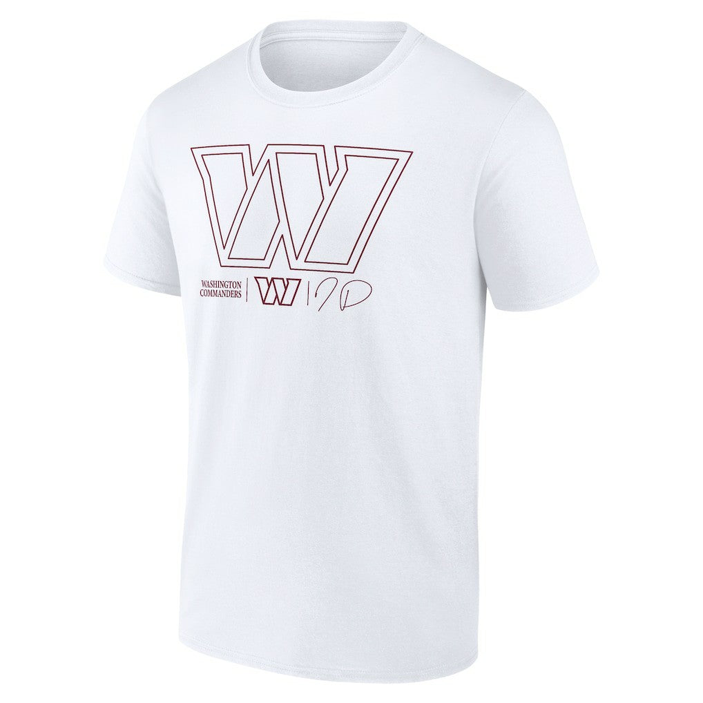 Jayden Daniels Washington Commanders Tonal Name & Number T-Shirt White | NFL