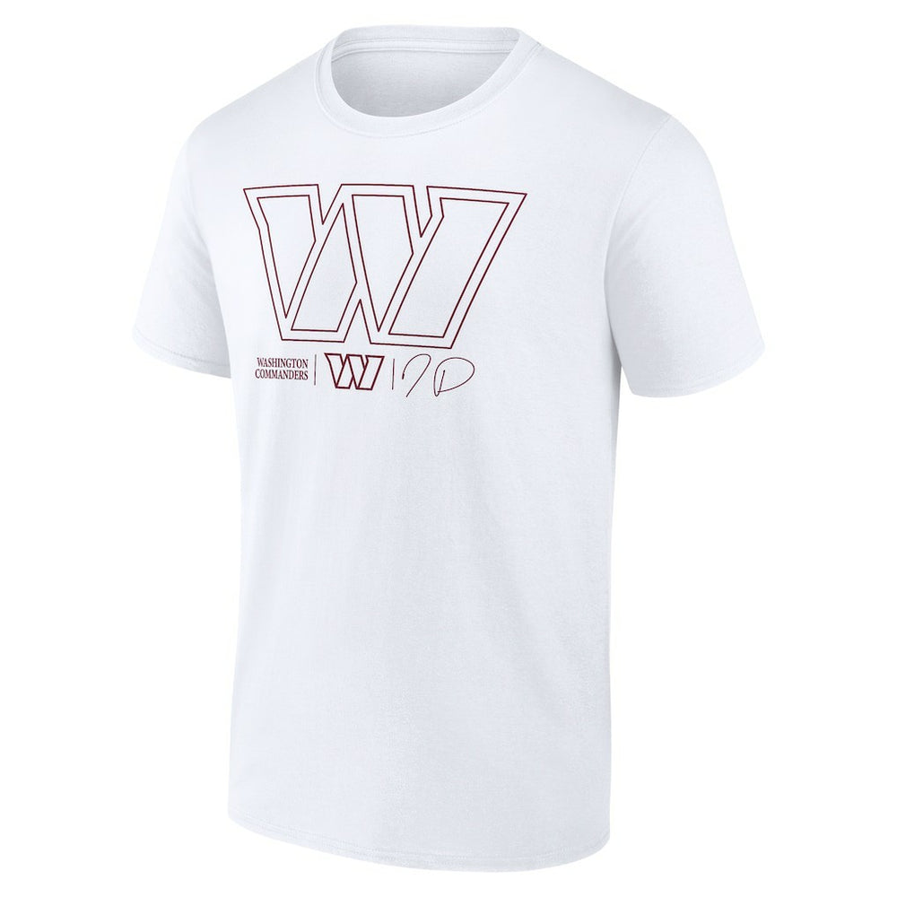 Jayden Daniels Washington Commanders Tonal Name & Number T-Shirt White | NFL