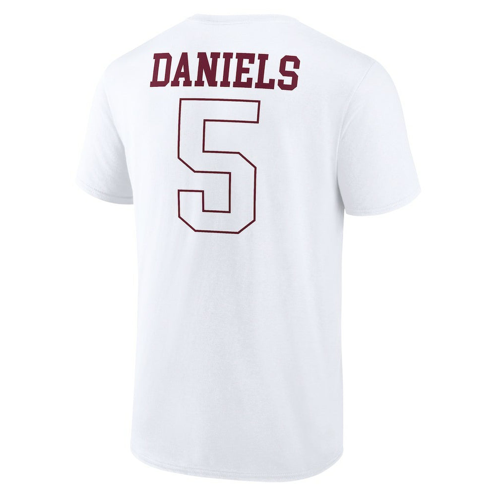 Jayden Daniels Washington Commanders Tonal Name & Number T-Shirt White | NFL