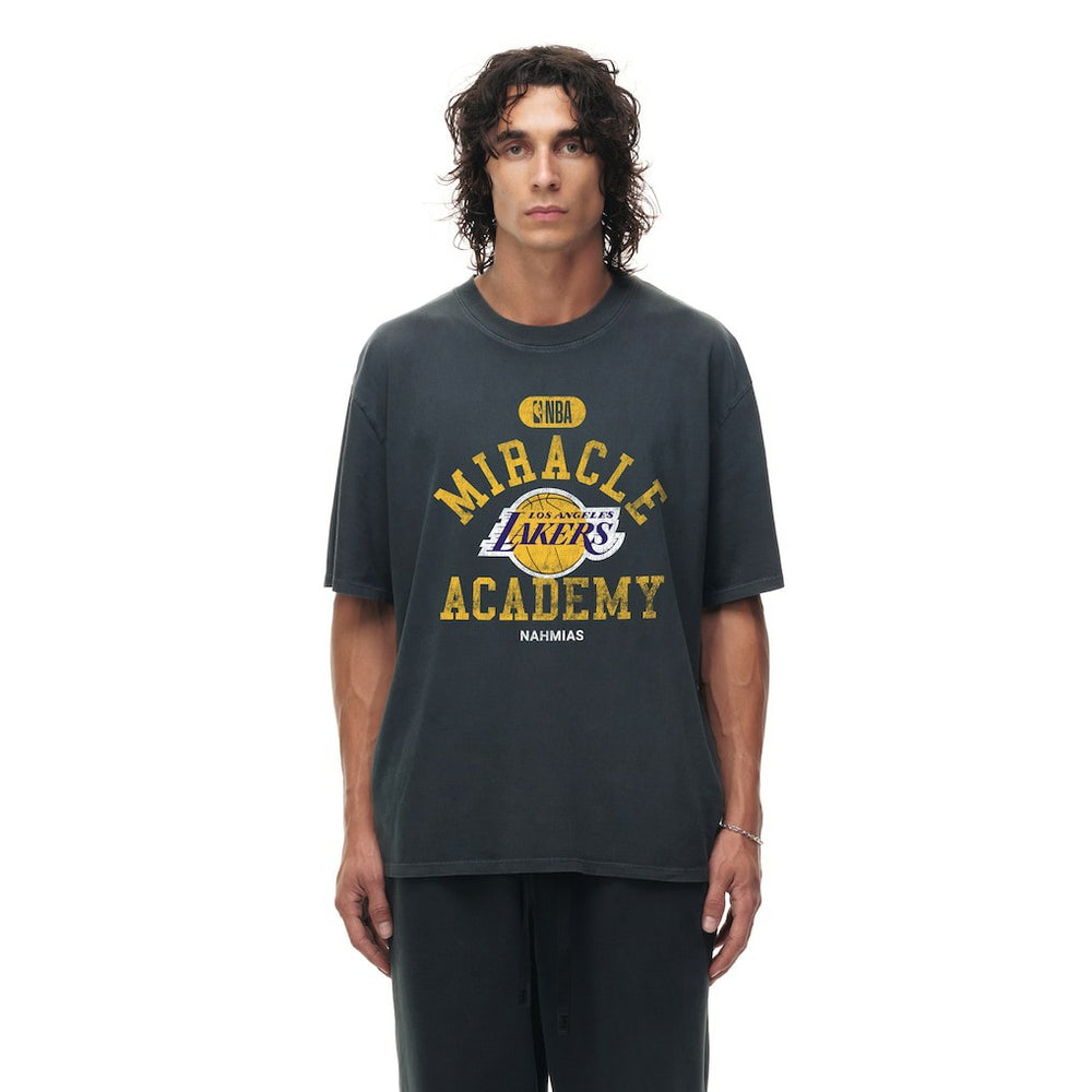 Los Angeles Lakers Unisex Miracle Academy x NBA Collection Vintage Boxy T-shirt Heather Black - NBA