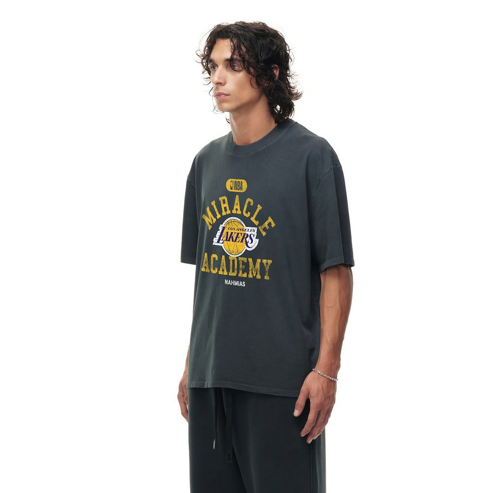 Los Angeles Lakers Unisex Miracle Academy x NBA Collection Vintage Boxy T-shirt Heather Black - NBA