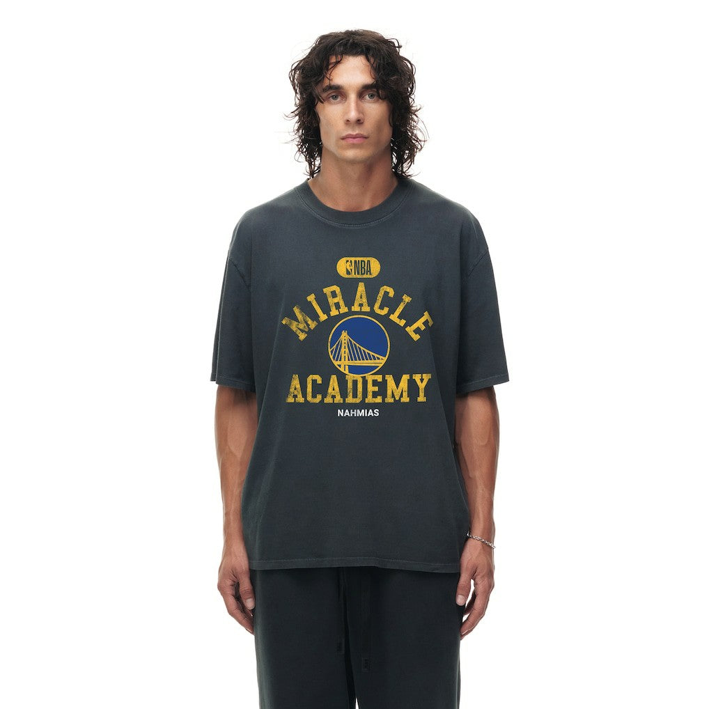 Golden State Warriors Unisex Miracle Academy x NBA Collection Vintage Boxy T-shirt Heather Black - NBA