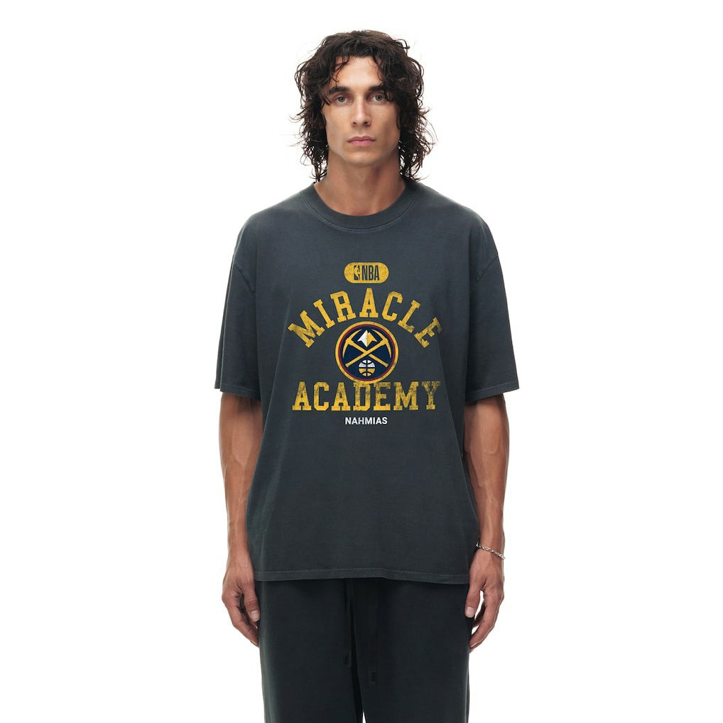 Denver Nuggets Unisex Miracle Academy x NBA Collection Vintage Boxy T-shirt Heather Black - NBA