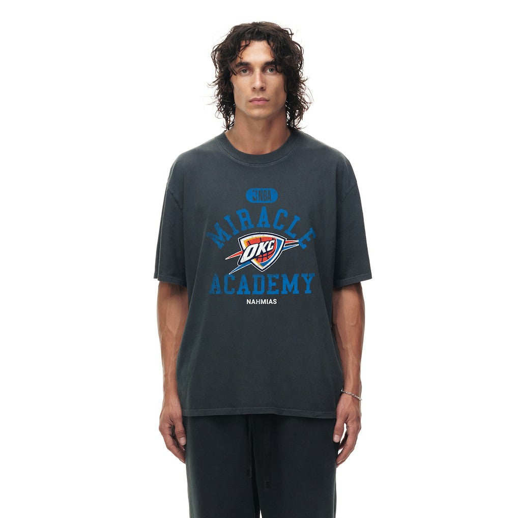 Oklahoma City Thunder Unisex Miracle Academy x NBA Collection Vintage Boxy T-shirt Heather Black - NBA