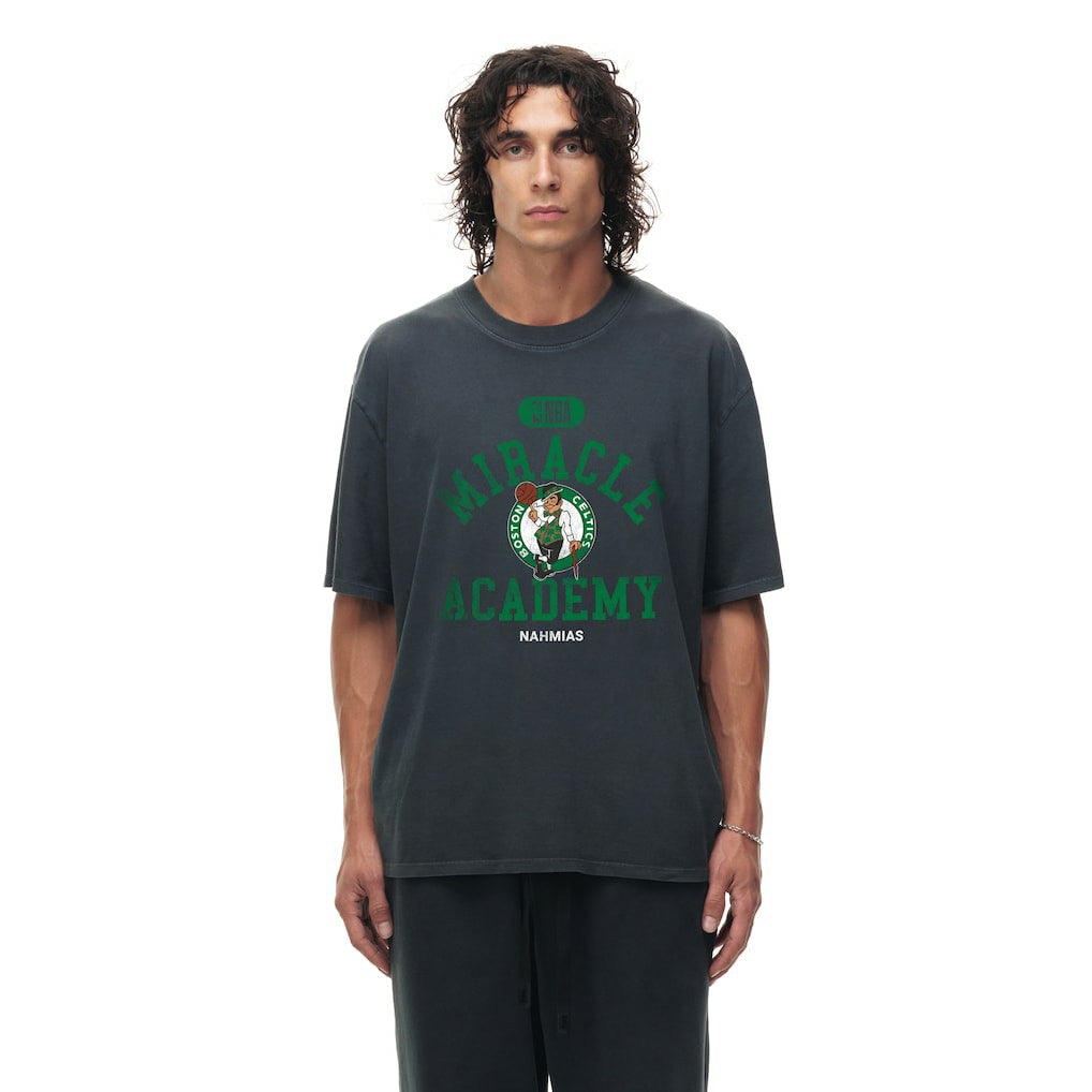 Boston Celtics Unisex Miracle Academy x NBA Collection Vintage Boxy T-shirt Heather Black - NBA