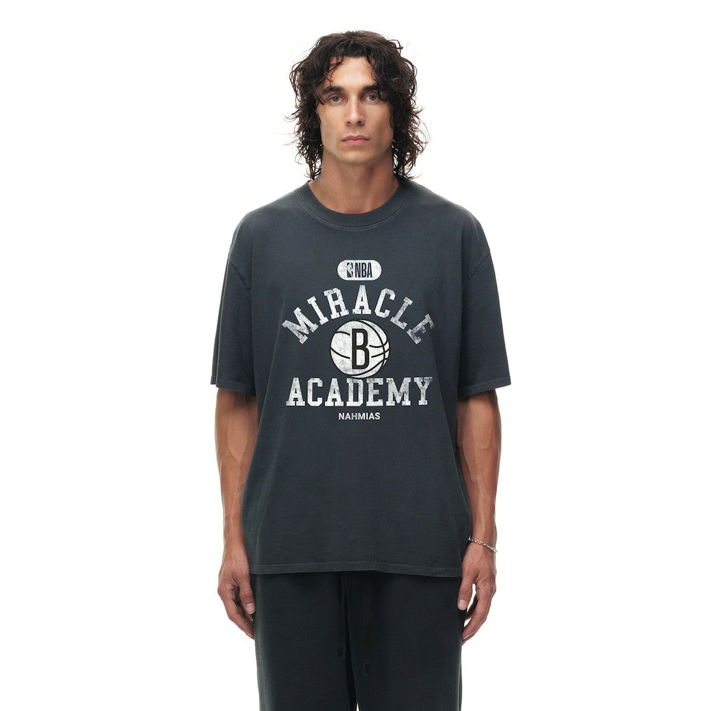 Brooklyn Nets Unisex Miracle Academy x NBA Collection Vintage Boxy T-shirt Heather Black - NBA