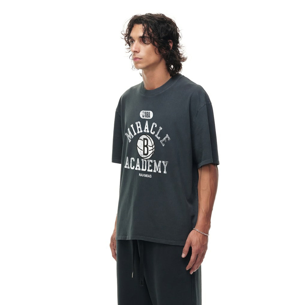 Brooklyn Nets Unisex Miracle Academy x NBA Collection Vintage Boxy T-shirt Heather Black - NBA