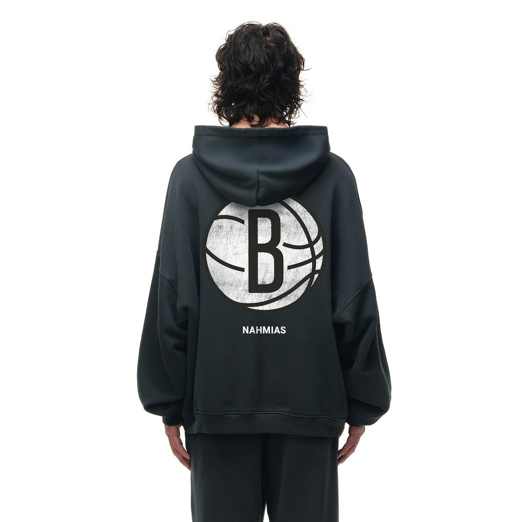 Brooklyn Nets Unisex Miracle Academy x NBA Collection Vintage Sunfade Hoodie Heather Black - NBA