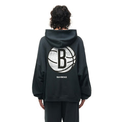 Brooklyn Nets Unisex Miracle Academy x NBA Collection Vintage Sunfade Hoodie Heather Black - NBA