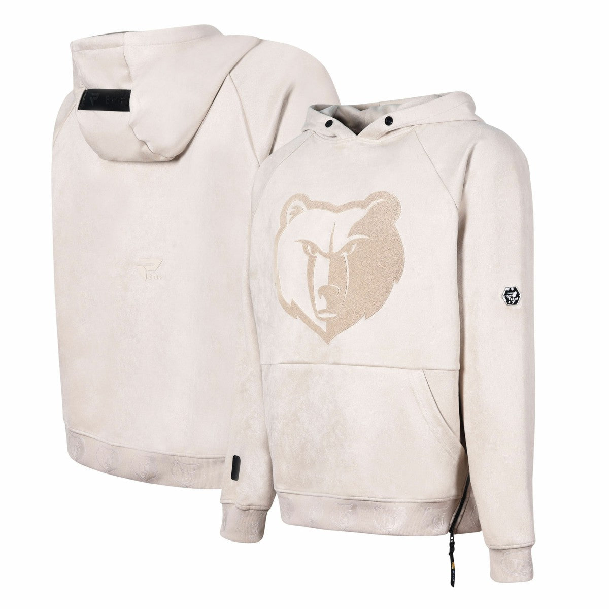 Memphis Grizzlies Protege Eco-Friendly Functional Suede Fashion Tonal Hoodie Cream - NBA