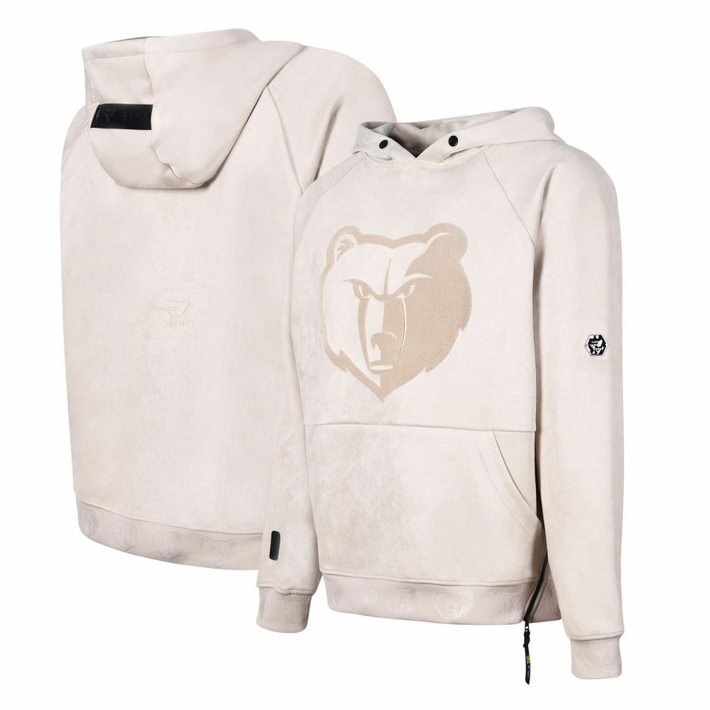 Memphis Grizzlies Protege Eco-Friendly Functional Suede Fashion Tonal Hoodie Cream - NBA