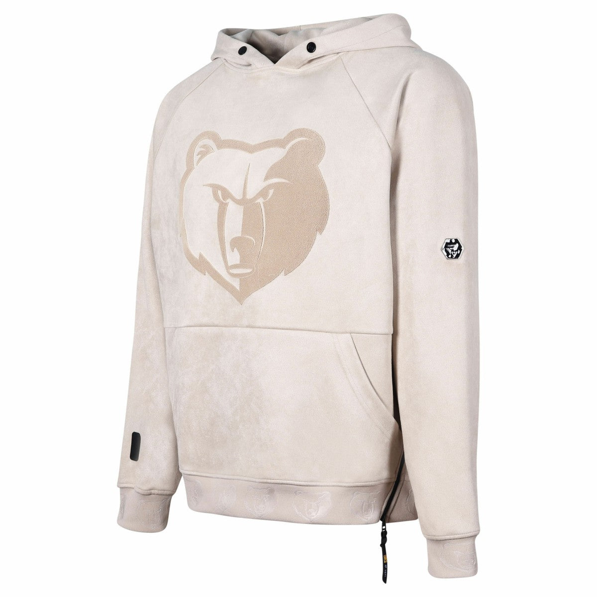 Memphis Grizzlies Protege Eco-Friendly Functional Suede Fashion Tonal Hoodie Cream - NBA